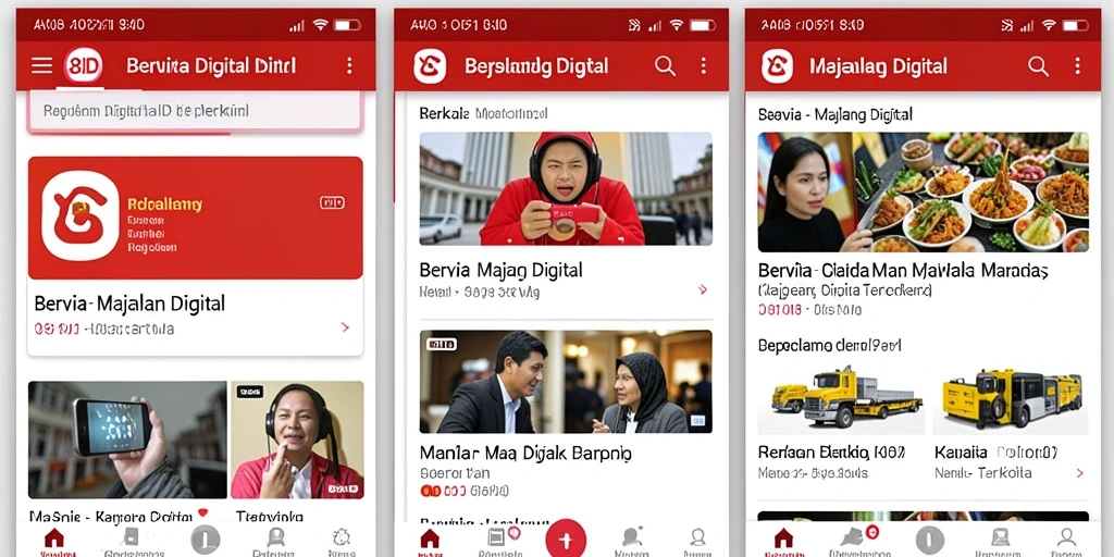 Tampilan antarmuka pengguna aplikasi 8ID yang menarik dan informatif.