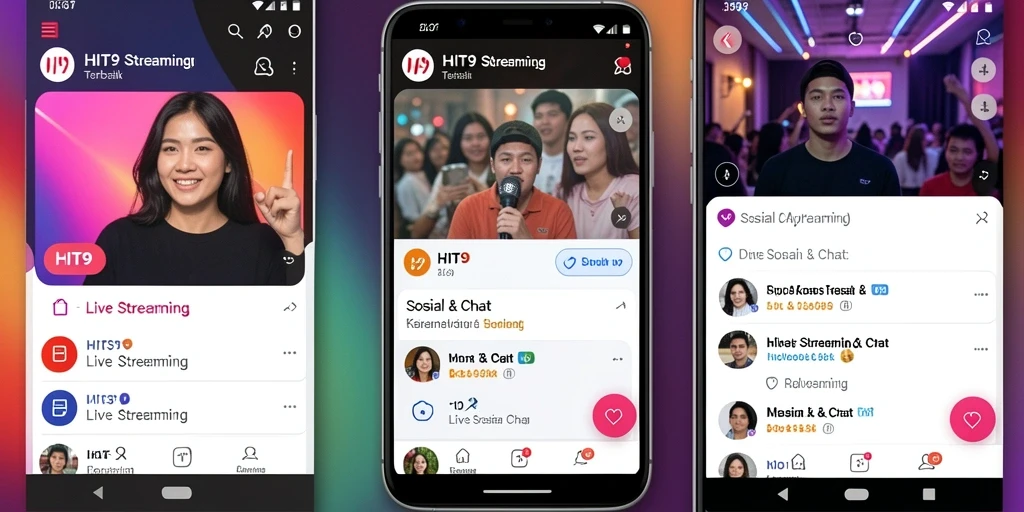 Tampilan antarmuka HIT9 yang menarik dan user-friendly untuk live streaming.