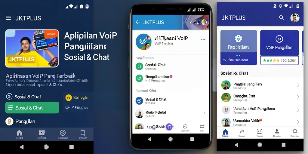 Tampilan antarmuka JKTPLUS saat melakukan panggilan VoIP.