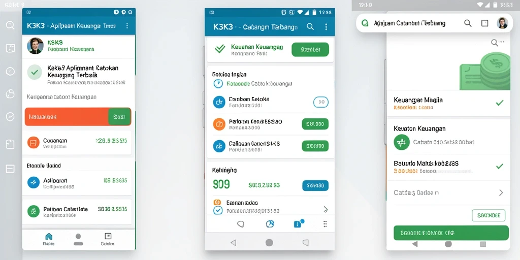 Antarmuka K3K3 yang sederhana dan fungsional untuk Catatan Keuangan.
