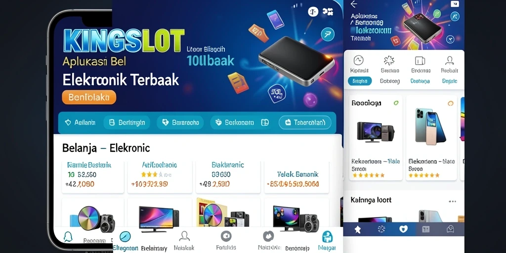 Antarmuka modern KINGSLOT yang user-friendly dan beragam produk elektronik.
