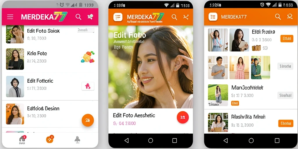 Antarmuka MERDEKA777 yang menawan dengan berbagai fitur Edit Foto Aesthetic.