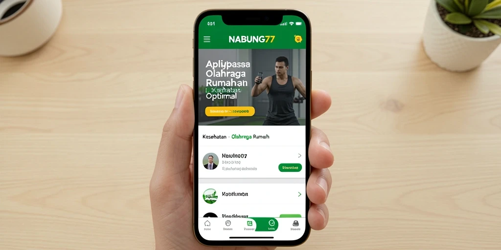 Antarmuka pengguna NABUNG77 yang menarik untuk olahraga di rumah.