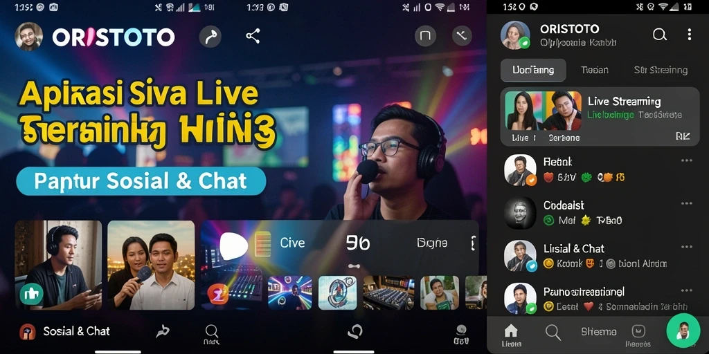 Tampilan antarmuka ORISTOTO saat Live Streaming yang modern.