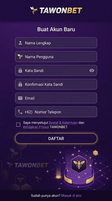 Buat Akun Baru di Tawonbet dengan Mudah